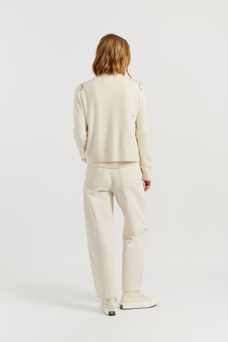 Wool-Cashmere Diamond Cardigan, Alternate, color, Salmon