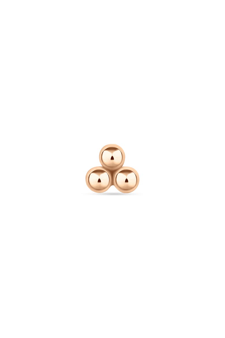 Ball Trinity Single Threader Stud Earring, Alternate, color, ROSE GOLD