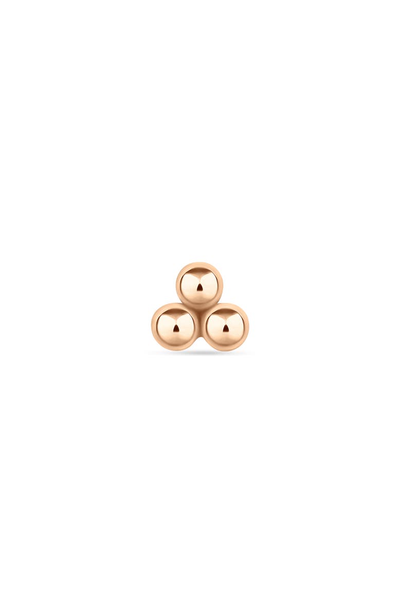 MARIA TASH Ball Trinity Single Threader Stud Earring, Alternate, color, Rose Gold