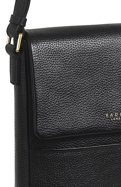 Radley London Whitby Row Small Flap Leather Crossbody Bag In Black