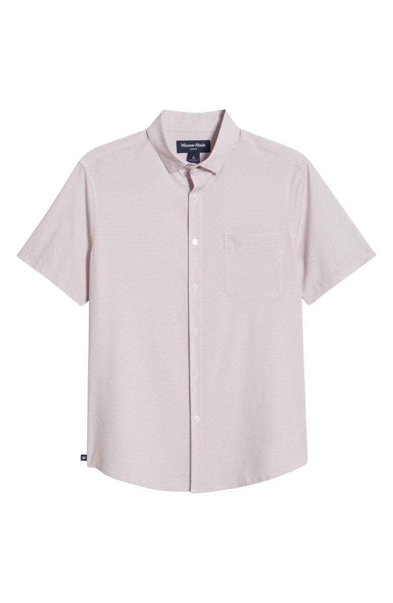 Mizzen+Main Leeward Trim Fit Micropattern Short Sleeve Stretch Button-Up Shirt, Alternate, color, 