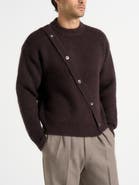 Manière De Voir Theo Asymmetric Brushed Wool Knit Jumper
