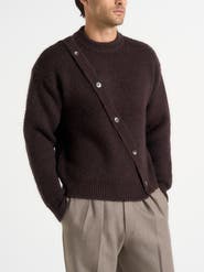 Manière De Voir Theo Asymmetric Brushed Wool Knit Jumper