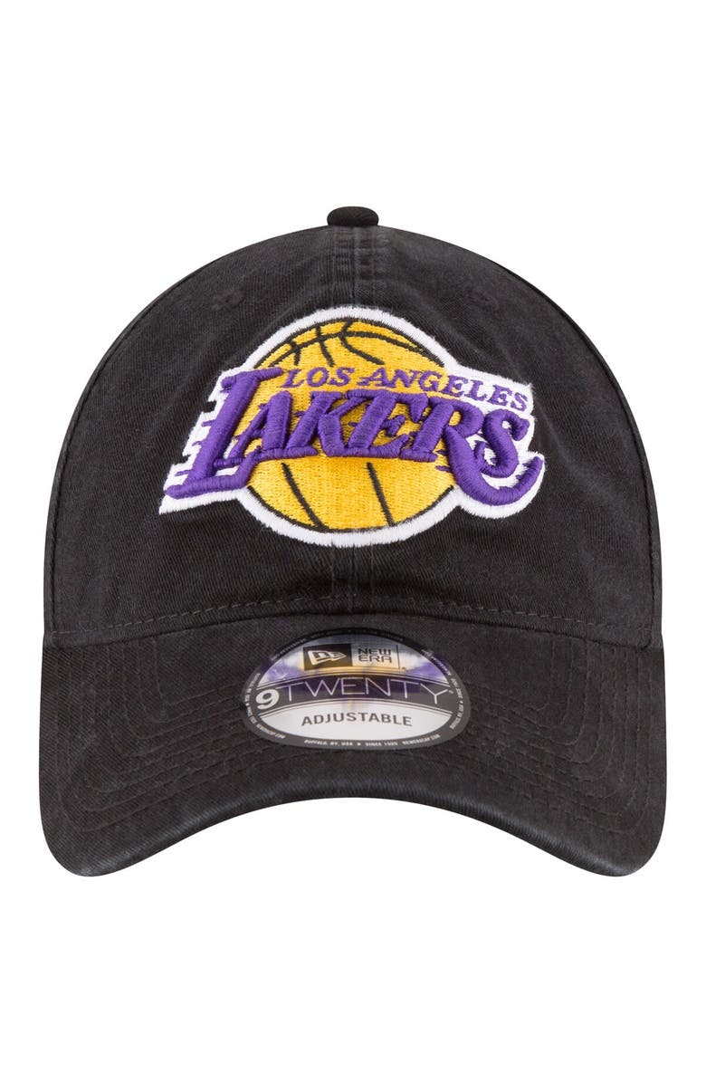New Era Men's New Era Black Los Angeles Lakers Team 2.0 9TWENTY Adjustable Hat, Alternate, color, 