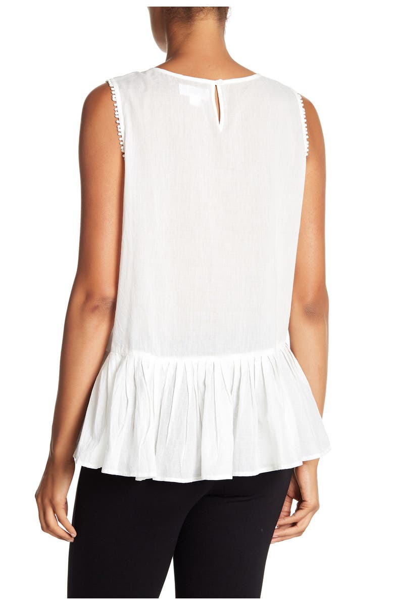 Velvet by Graham & Spencer Cotton Voile Peplum Blouse, Alternate, color,