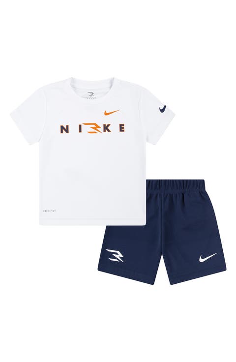 Kids' Dri-FIT Wordmark Logo T-Shirt & Shorts Set (Toddler & Little Kid)