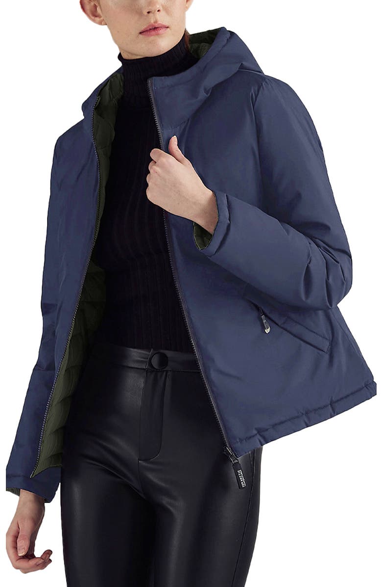 Triple F.A.T. Goose Versa Women's Reversible Down Puffer, Alternate, color, Navy