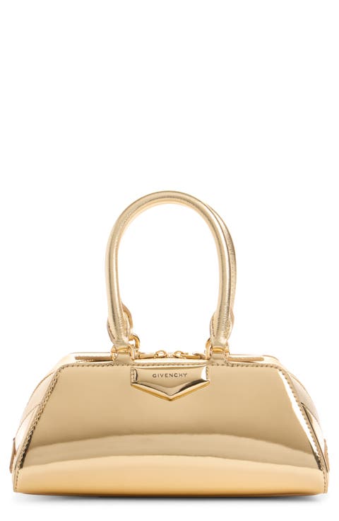 Mini Antigona Metallic Leather East/West Satchel