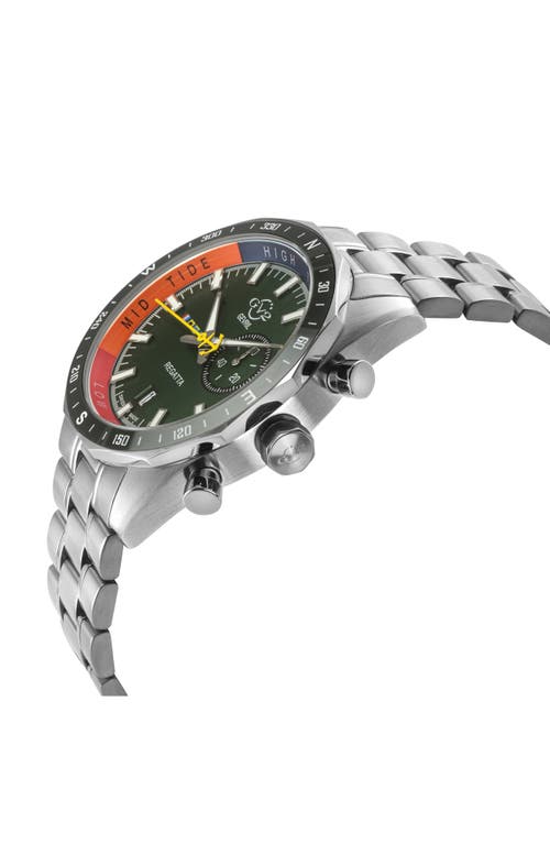 Gv2 Regatta Stainless Steel Swiss Quartz Bracelet Watch, 42mm In Green/stainless Steel