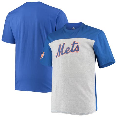 Men's Fanatics Branded Royal/Heathered Gray New York Mets Big & Tall Colorblock T-Shirt