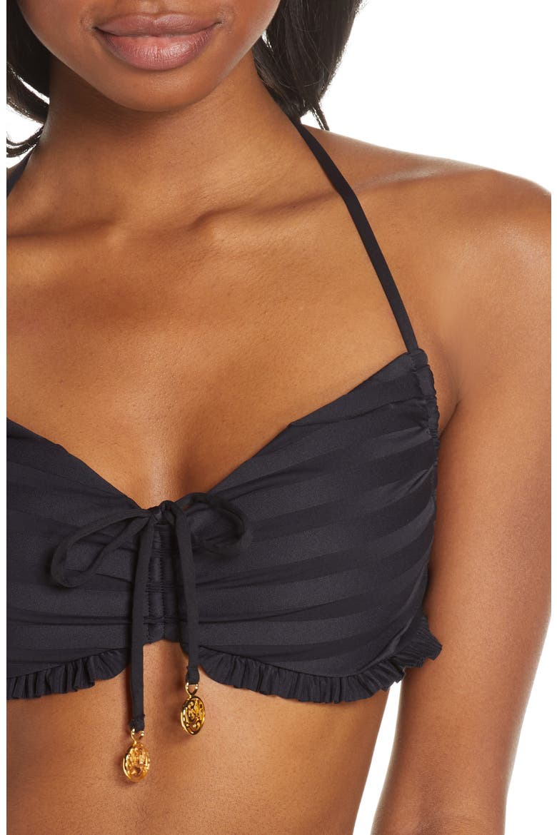 Halter Bikini Top, Alternate, color, BLACK