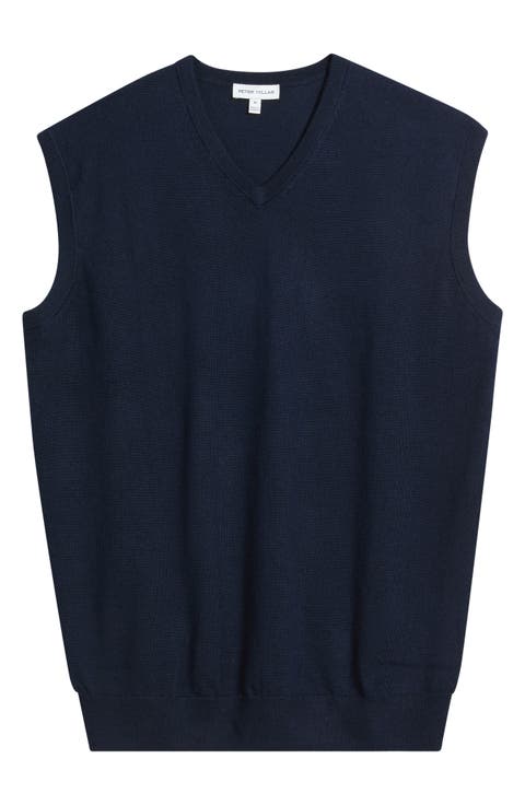 Autumn Crest Merino Wool Blend V-Neck Sweater Vest