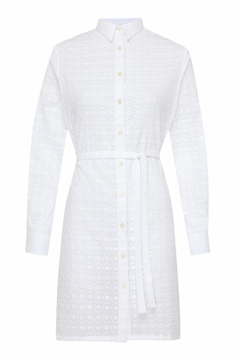 Vilebrequin Women's Broderie Anglaise Cotton Shirt Dress, Alternate, color, Blanc