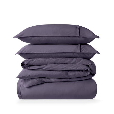 100% Organic Cotton Percale Duvet Cover and Sham Set