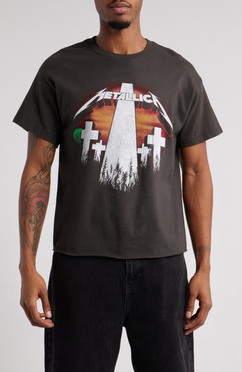 Merch Traffic Metallica Master Of Puppets Album Graphic T-shirt In Black Pigment Dye