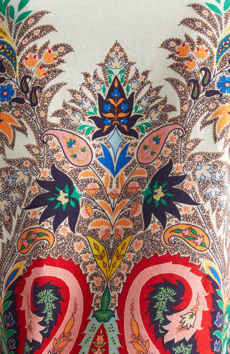 Etro Paisley Print T-Shirt, Alternate, color, Print On White Base