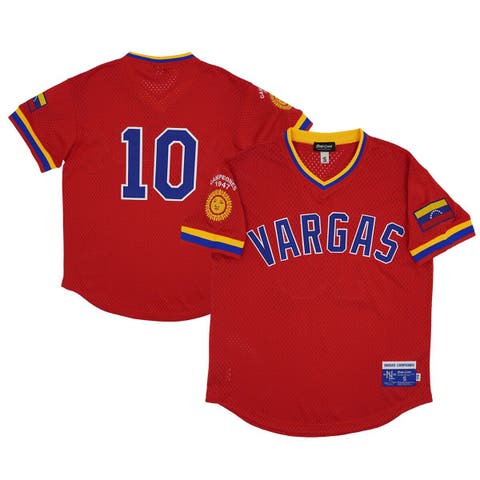 Men's Rings & Crwns #10 Red Vargas Campeones Mesh Replica V-Neck Jersey