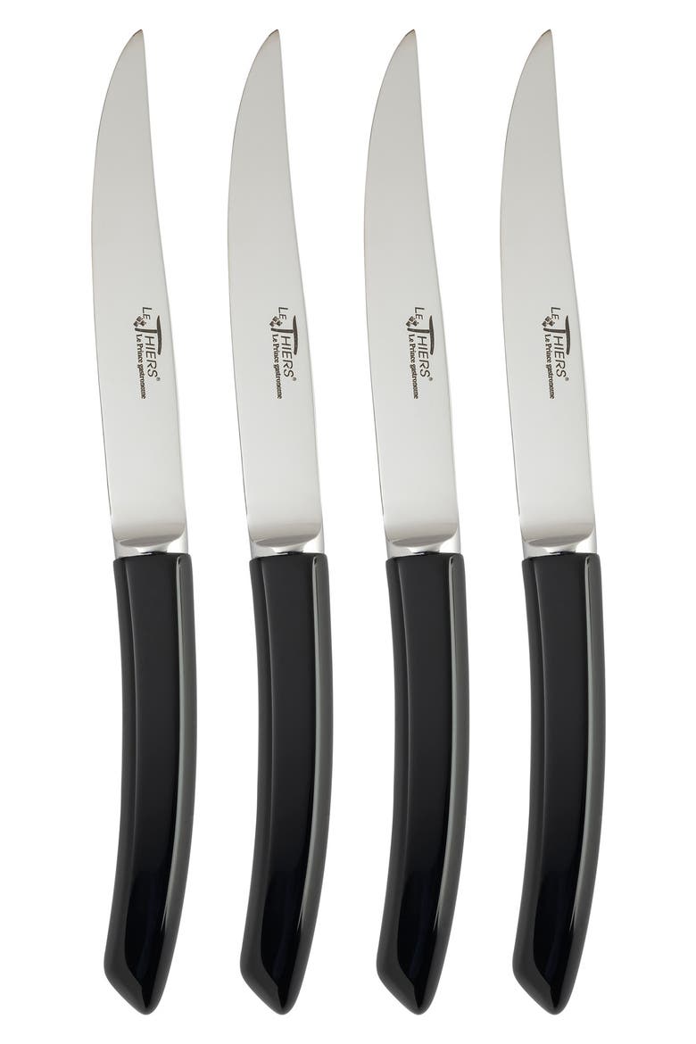 Le Thiers Prince Gastronome Steak Knives - Set of 4, Main, color, BLACK
