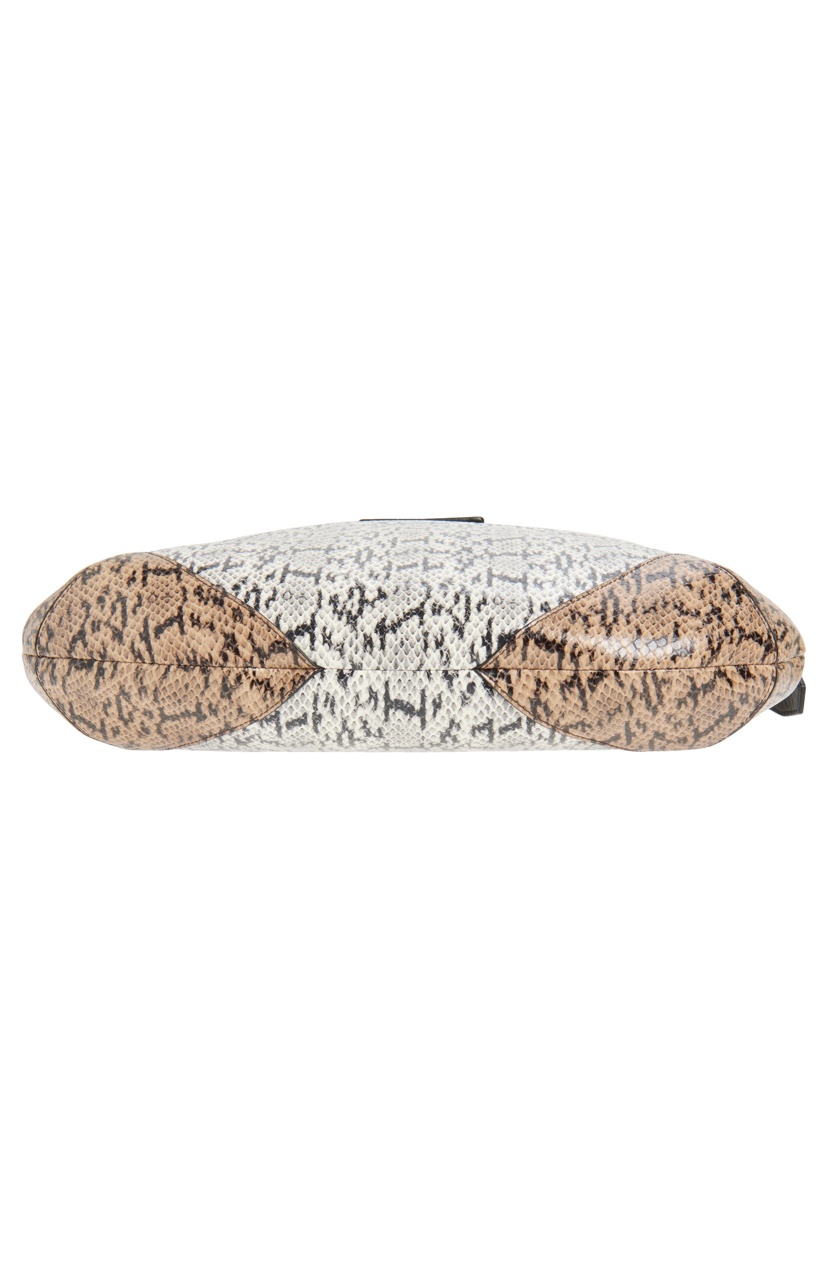 Jimmy Choo Medium Bar Snakeskin Embossed Leather Hobo Bag, Alternate, color, Roccia/ Chai/ Shiny Gold