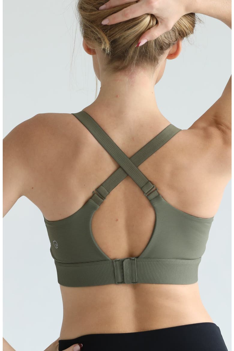 Maeve Run Times Sewn in Cups Nursing and Pumping Sports Bra, Alternate, color, Dark Olive