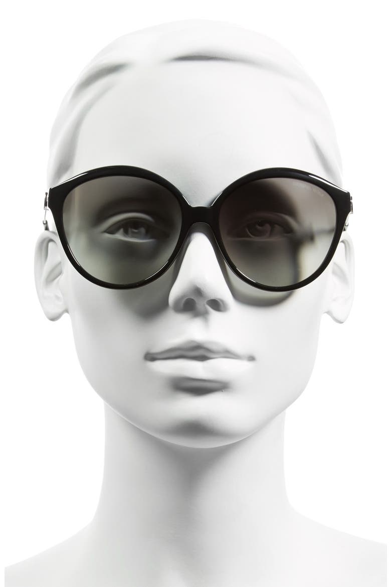 Collection 58mm 'Mykonos' Retro Sunglasses, Alternate, color, BLACK