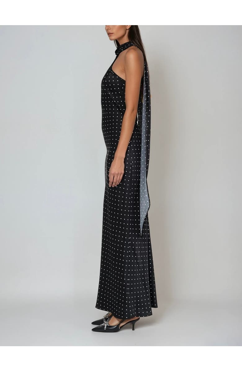 Sisterly Léonie Halter Polka-Dot Satin Gown, Alternate, color, Polka Dot