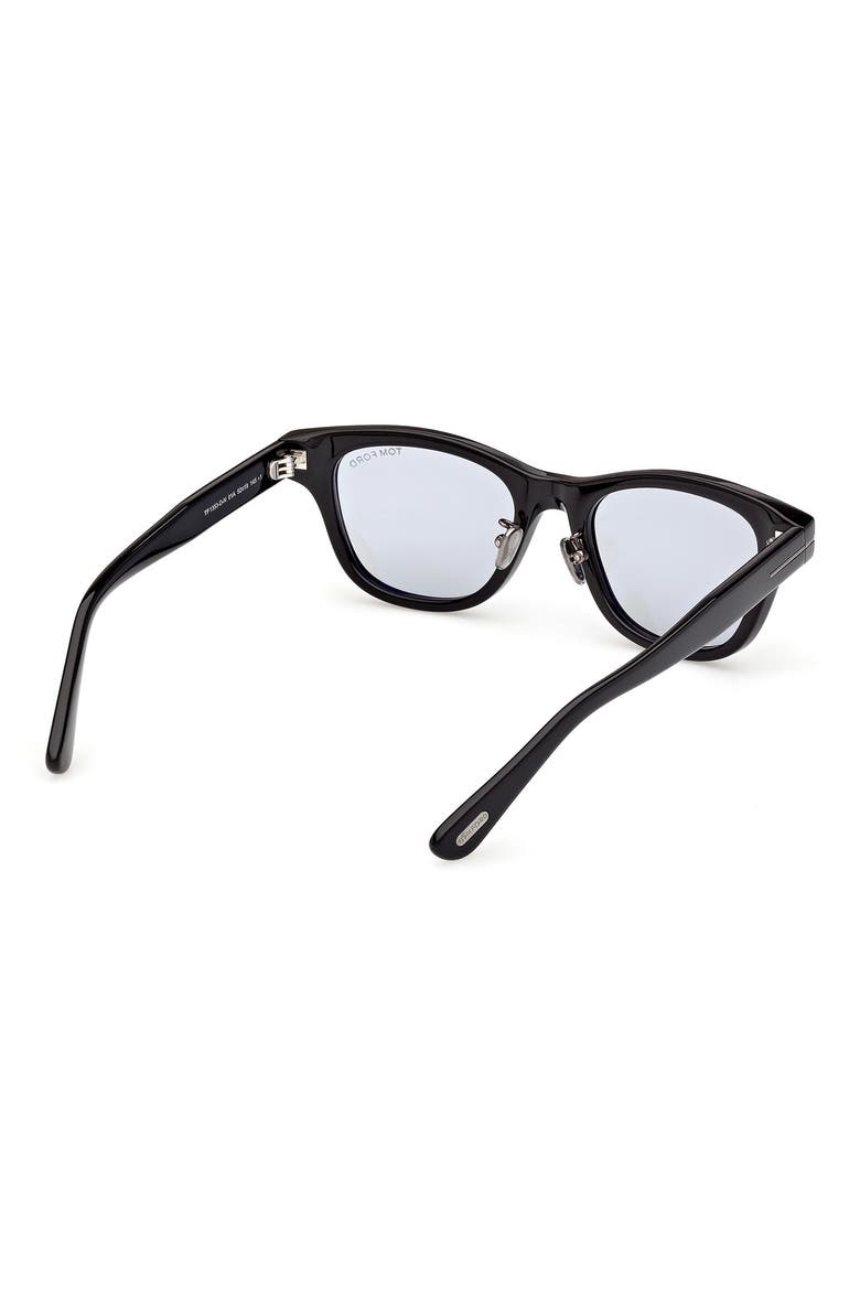 52mm Square Sunglasses, Alternate, color, SHINY BLACK / SMOKE
