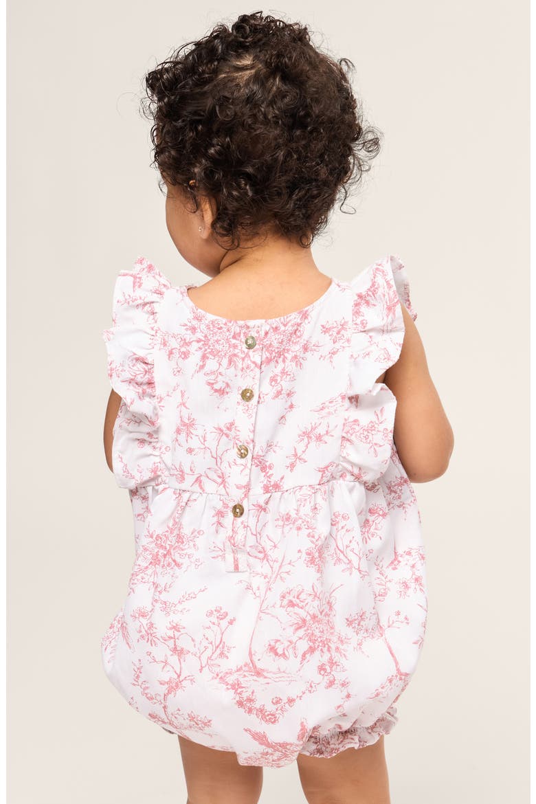Floral Twill Ruffled Romper, Alternate, color, PINK