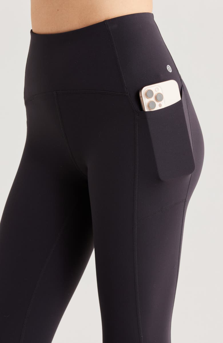 Zella Studio Luxe High Waist Pocket 7/8 Leggings, Alternate, color, Black
