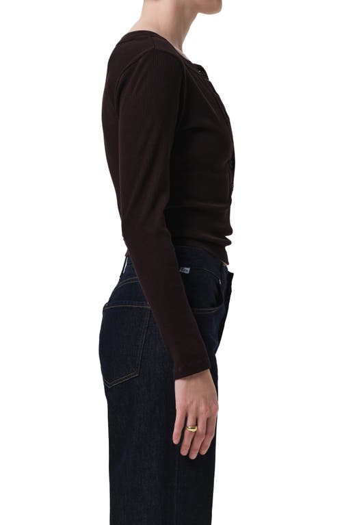 Citizen Of Humanity Citizens Of Humanity Varra Rib Henley In Brown