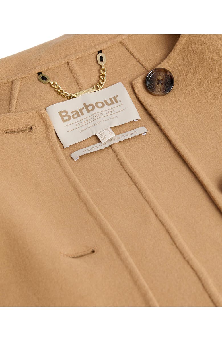 Barbour Clementine Scarf Detail Wool Blend Coat, Alternate, color, Camel