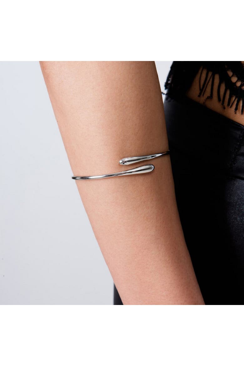 Cross Open Drop Bangle, Alternate, color, Sterling Silver