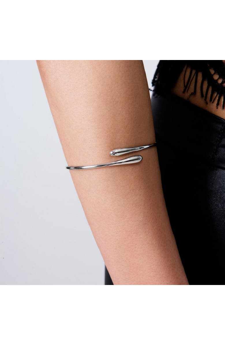 Lucy Quartermaine Cross Open Drop Bangle, Alternate, color, Sterling Silver