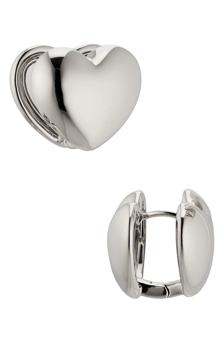 Nadri Sunlight Heart Huggie Hoop Earrings, Main, color, 