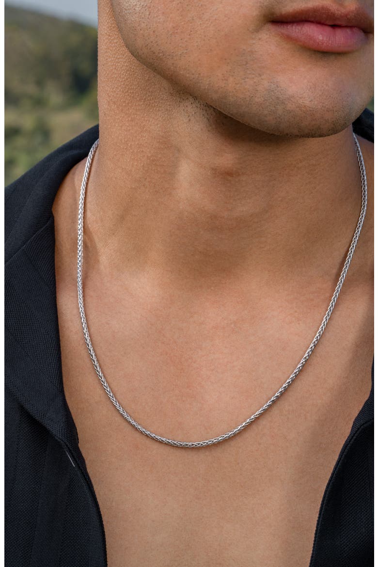 Men's 14K Gold Wheat Chain Necklace (Nordstrom Exclusive), Alternate, color, 14K WHITE GOLD