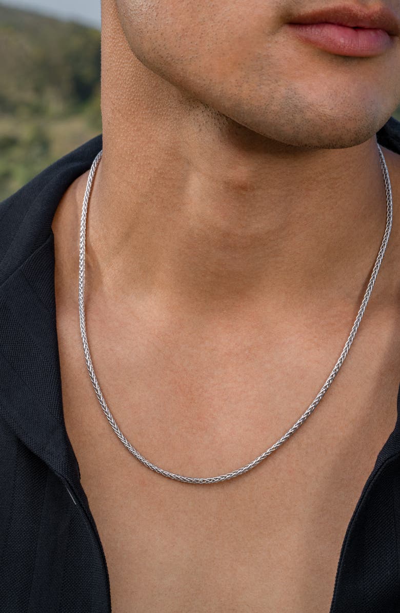 Bony Levy Men's 14K Gold Wheat Chain Necklace, Alternate, color, 14K White Gold