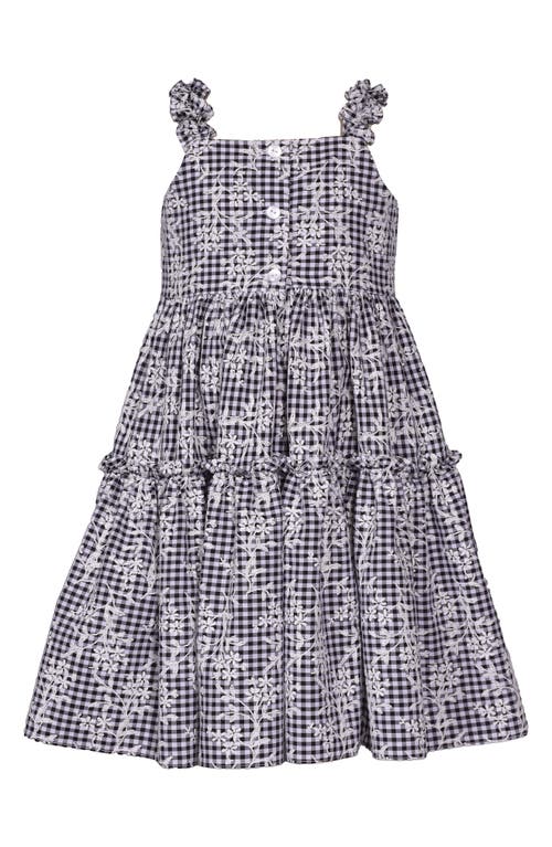Shop Iris & Ivy Kids' Floral Embroidered Gingham Tiered Sundress