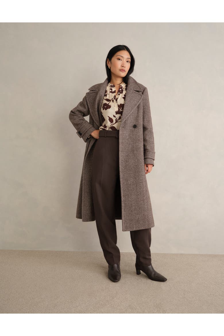 Trina High-Waist Barrel Trousers, Alternate, color, Deep Brown