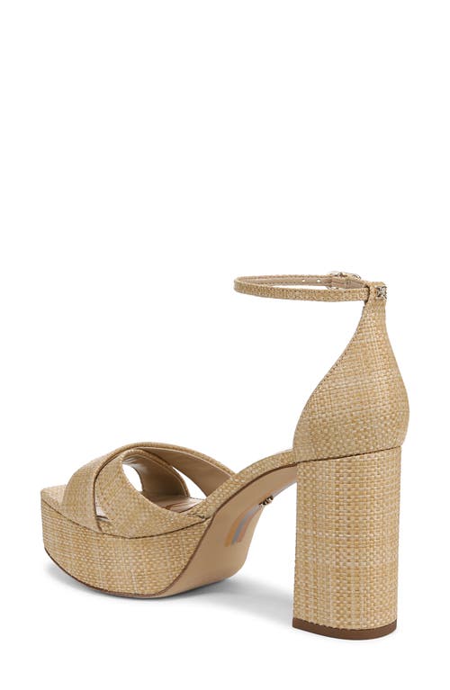 Sam Edelman Jullian Ankle Strap Platform Sandal In Bleached Beechwood