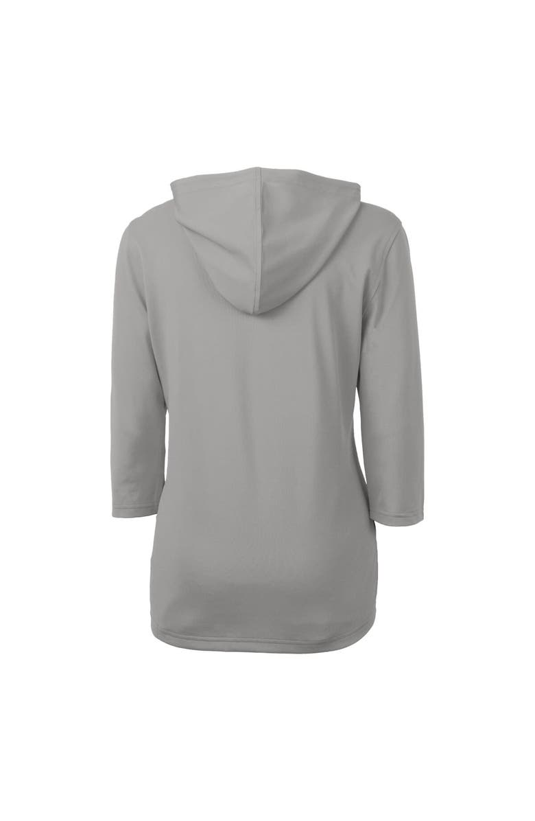 Cutter & Buck Women's Cutter & Buck  Heather Gray Indianapolis Colts Helmet Logo DryTec Virtue Eco Pique Recycled 3/4-Sleeve Half-Zip Pullover Hoodie, Alternate, color, 