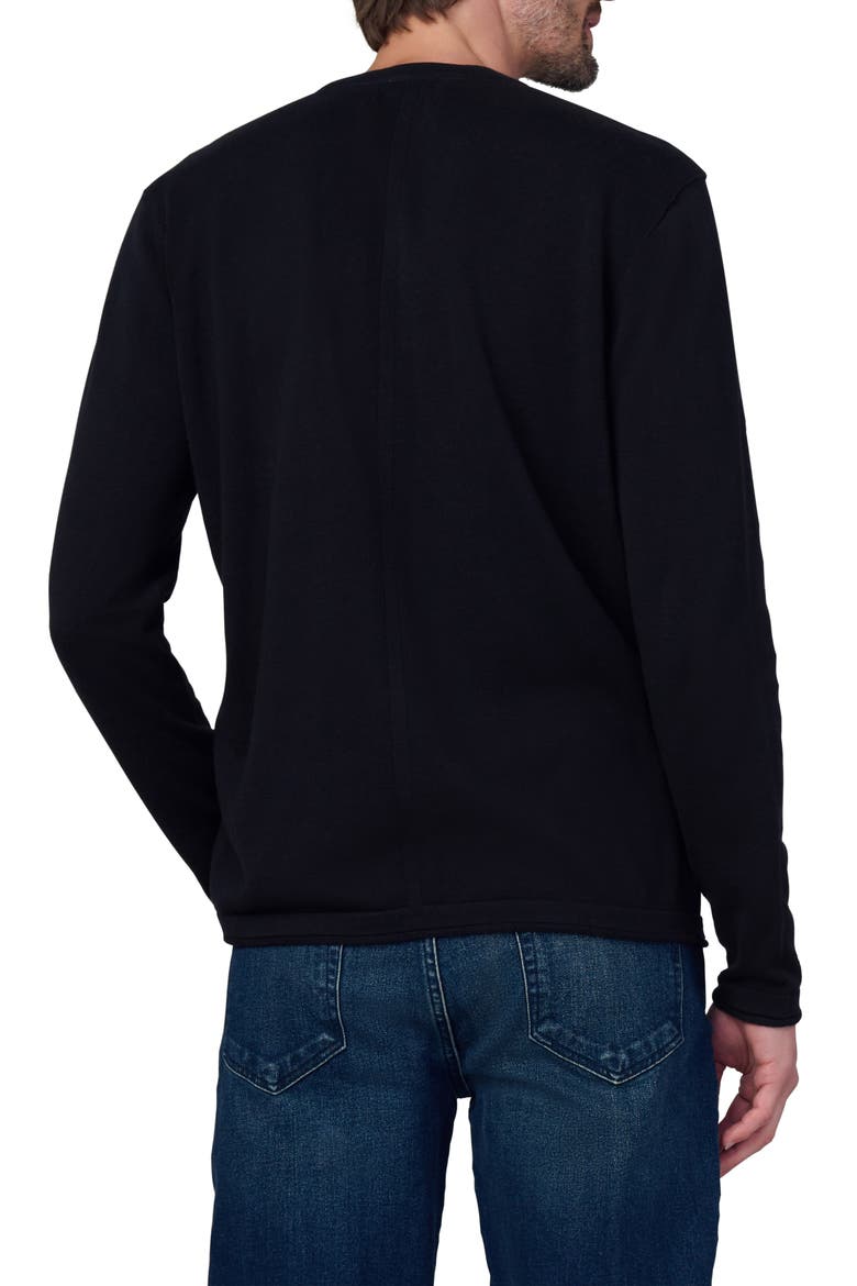 Cotton Crewneck Sweater, Alternate, color, BLACK