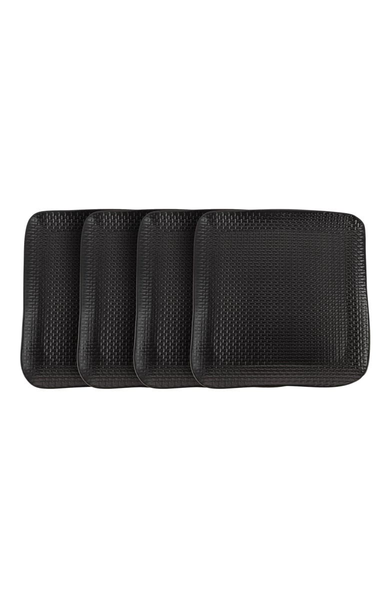 Stone Lain Olivia Stoneware 4-Piece Dinner Plate Set, Main, color, Black