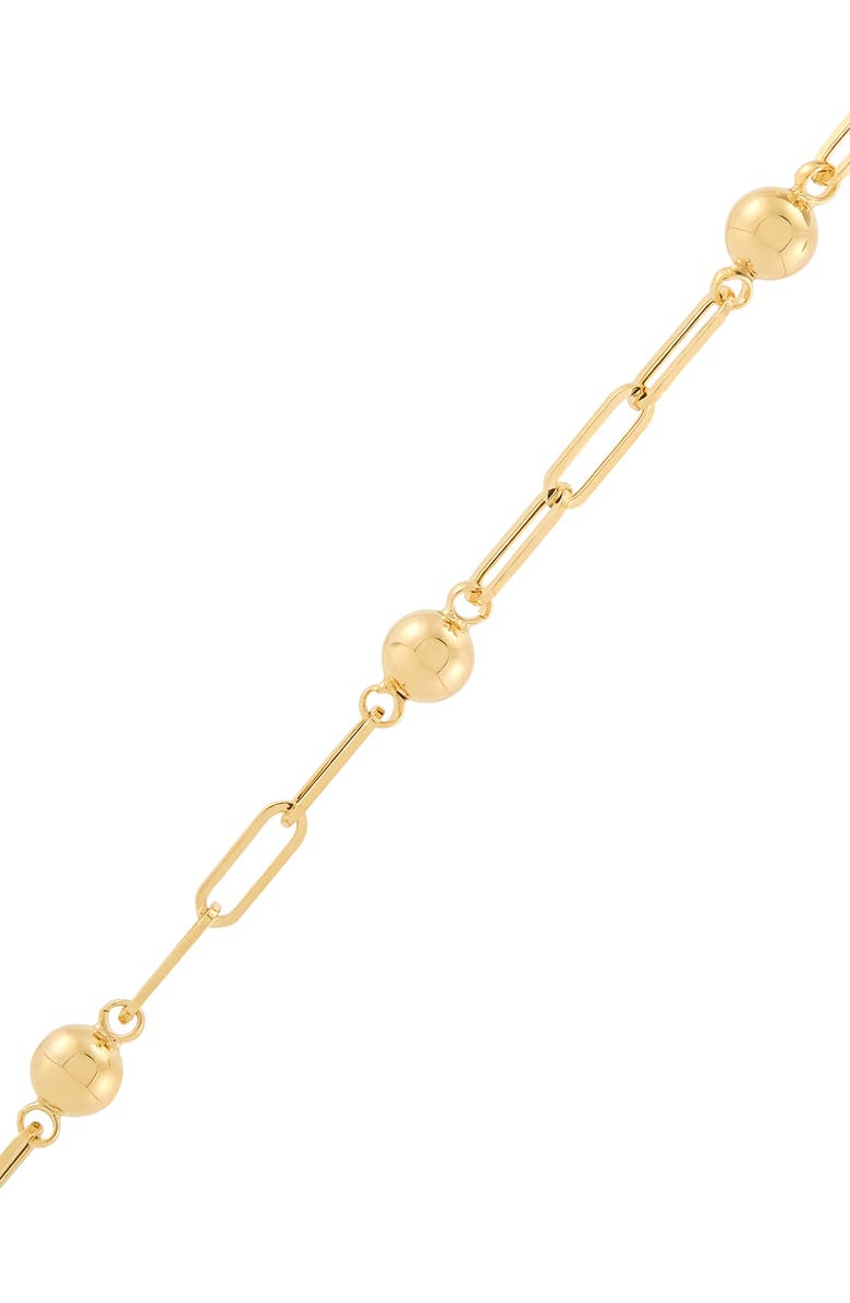 Frankie & Zoe 10K Yellow Gold Beaded Station Chain Bracelet, Alternate, color, Yellow Gold
