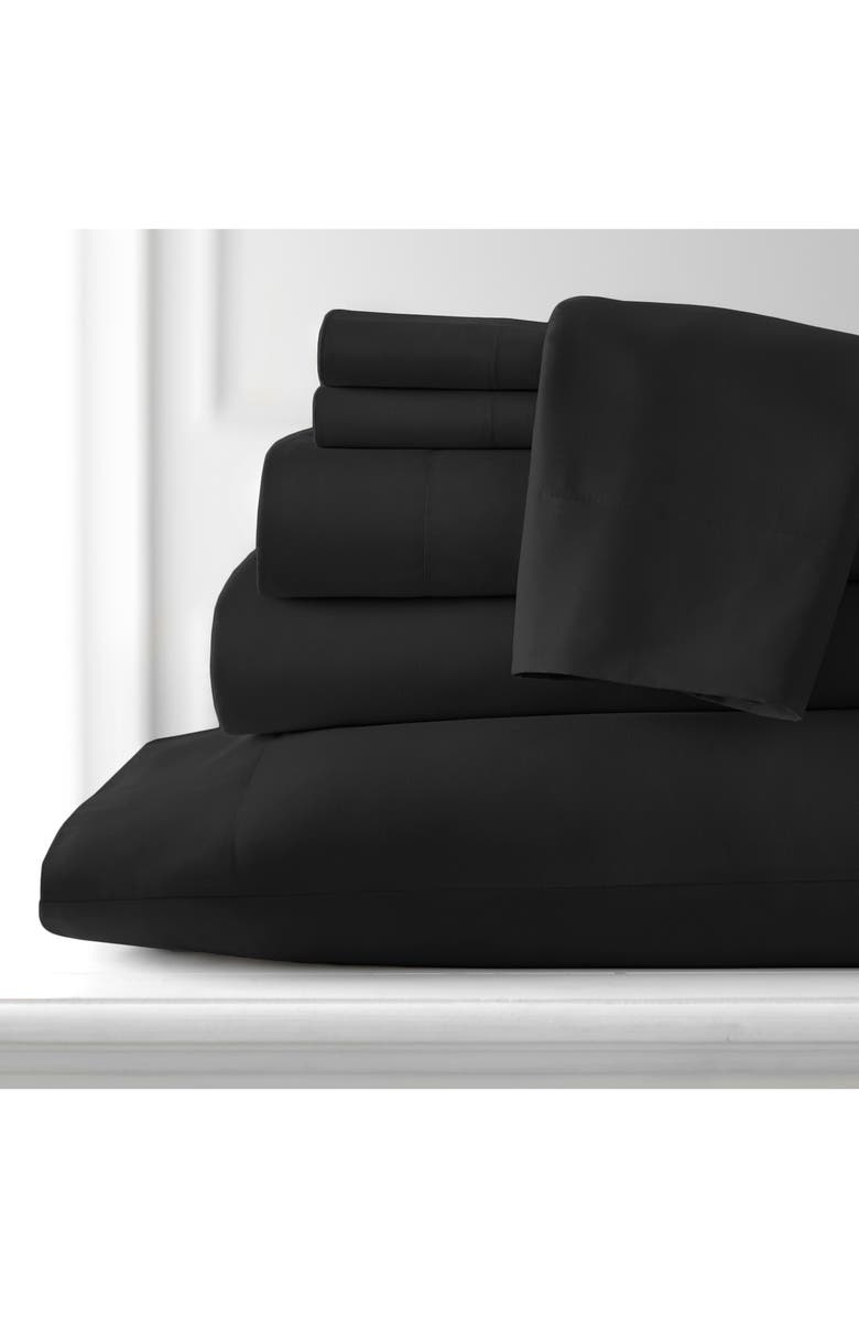 SOUTHSHORE FINE LINENS Vilano Springs Extra Deep Pocket Sheet Set, Alternate, color, Black