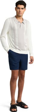 Onia Cotton Knit Long Sleeve Polo Sweatshirt
