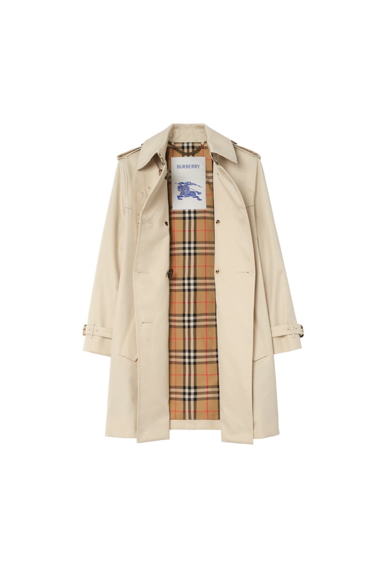 Short Summerside Gabardine Trench Coat, Alternate, color, Clam beige