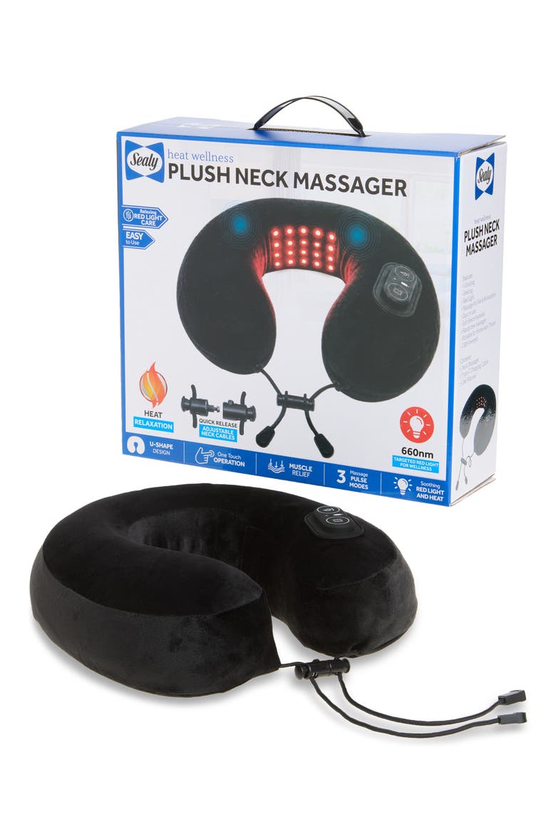 Neck Massager with Red Light Heating, Alternate, color, BLACK