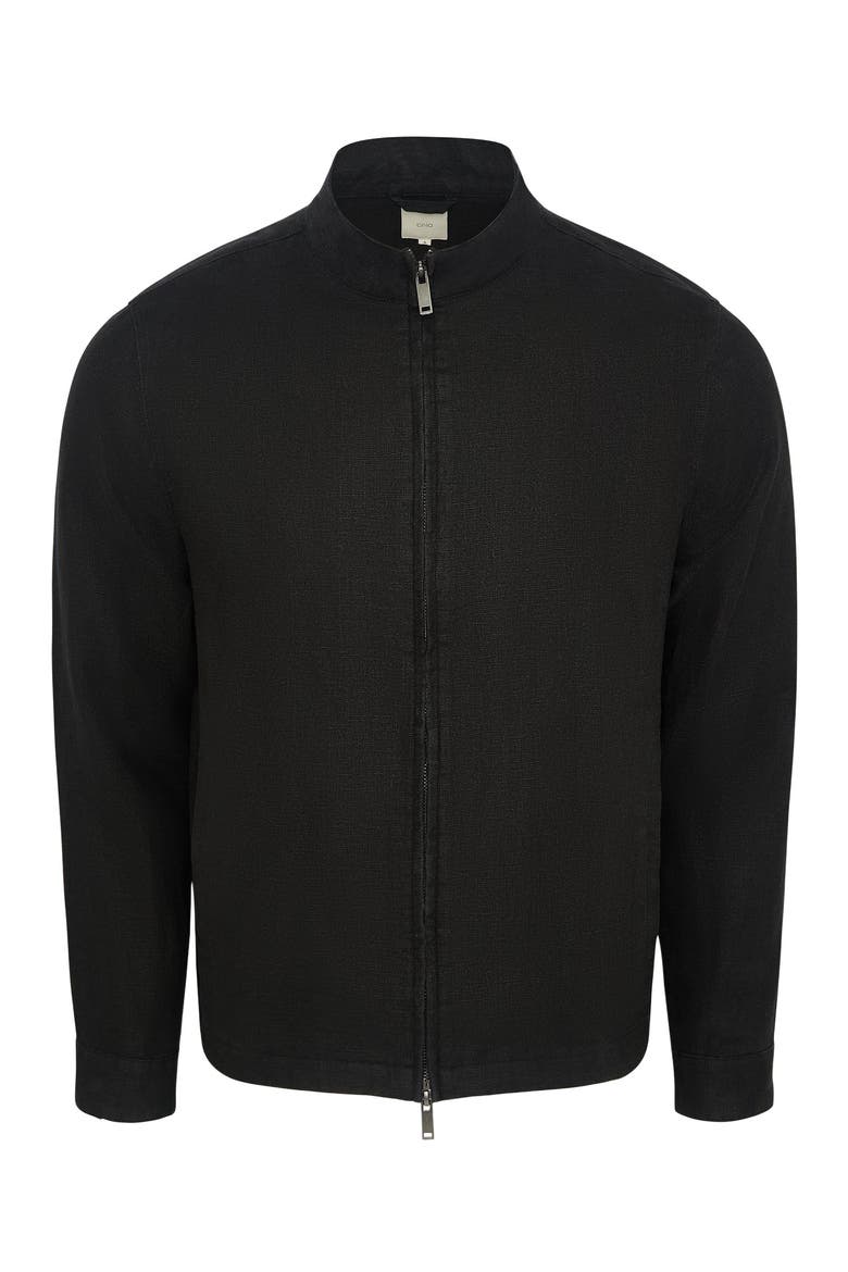 Linen Bomber Jacket, Alternate, color, Washed Black