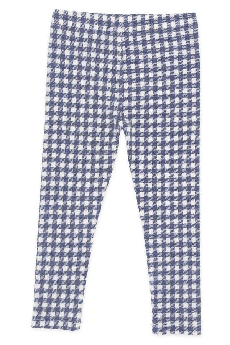 Kids' Ava Gingham Hacci Top & Leggings Set, Alternate, color, CROWN BLUE