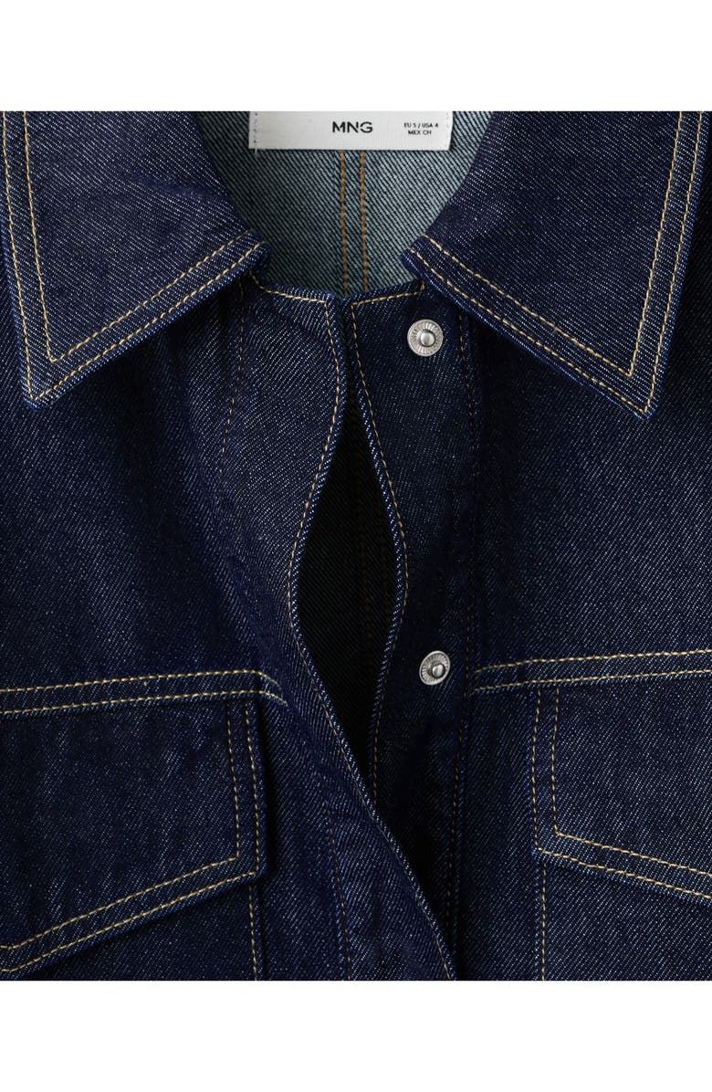 MANGO Western Denim Snap-Up Shirt, Alternate, color, Dark Blue